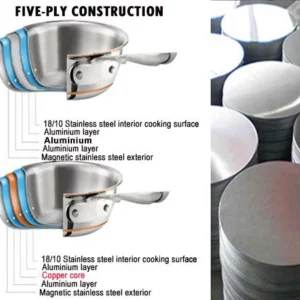 Hebei Yuguang Welding Co., Ltd supplies premium 5-ply copper core clad discs for cookware. Featuring stainless steel, aluminum, and copper layers for even heat distribution, durability, and induction compatibility. Trusted China manufacturer & supplier of multi-ply clad metals.
